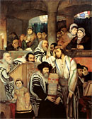 Gottlieb-Jews Praying in the Synagogue on Yom Kippur